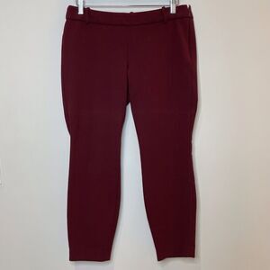 J.Crew Minnie Wool Pants Bi Stretch Slacks Date Valentines Cabernet Dark Red 8